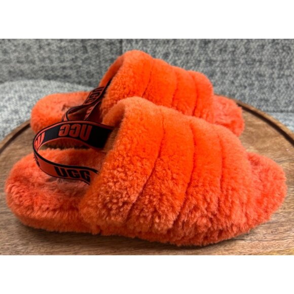 UGG Womens Fluffy Orange Slide Slippers Size 9 /EU 40 - Picture 2 of 9